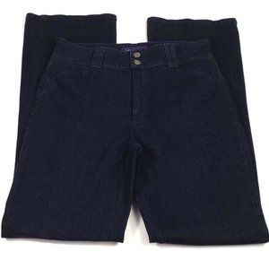 NYDJ Dark Blue Black Wash Stretch Bootcut Denim Jeans Womens Size 12